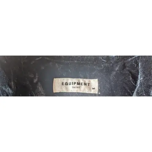 Equipment Black Velvet Blouse Silk Medium Goth Glam Academia