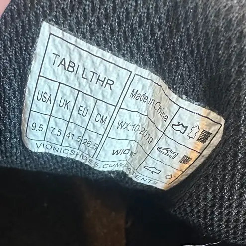 Vionic Tabi Black Leather Sneakers Work Shoes Orthotic Walking Size 9.5 Women's