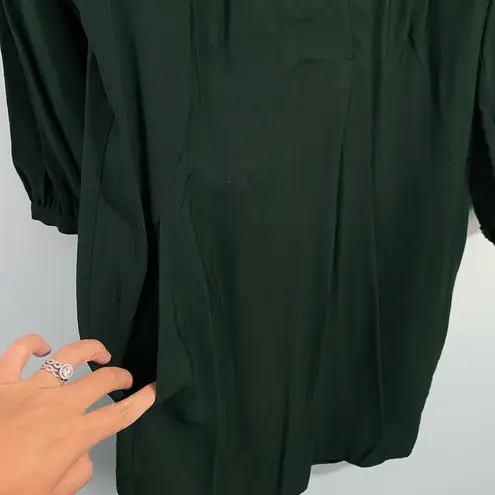Whistles Women's Dark Green Long Sleeve Enora Dress Size S Minimalist