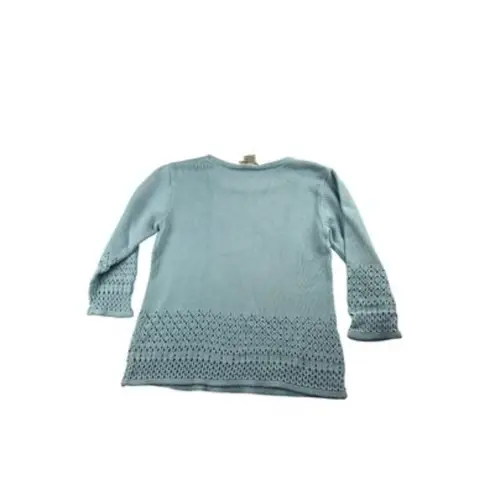 Brittany Black Light Blue Cotton Knit Sweater Womens M Size M