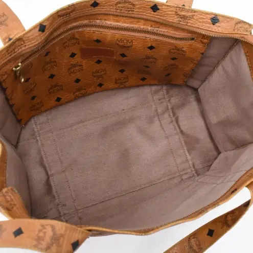 MCM Cognac Vicetos Heritage Top Zipper Closure Shoulder Bag Authentic EUC