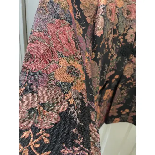 Soft Surroundings Womens Westbury Garden Jacket Jacquard Floral Metallic Size XL