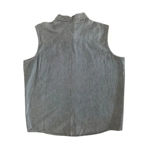 Looney Tunes Vintage Taz Devil Denim Vest Embroidered Cartoon Size 18/20W