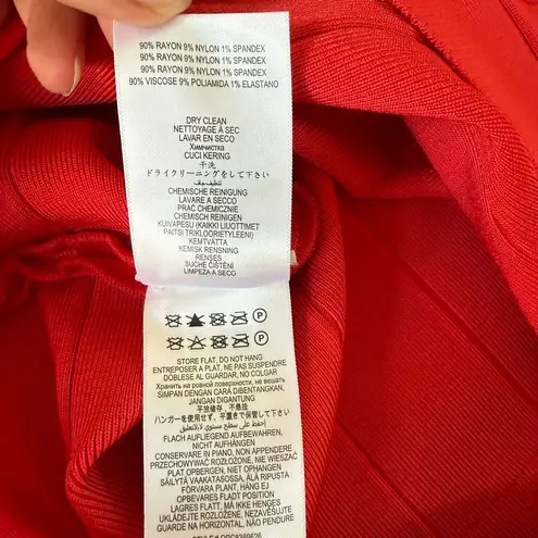 Herve Leger Hervé Léger Off Shoulder Tomato Red Bandage Dress $990 XL