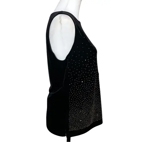 Vintage 90s NWT Black Velvet Gold Beaded Going Out Top. M/L. Fairy Whimsigoth Size L