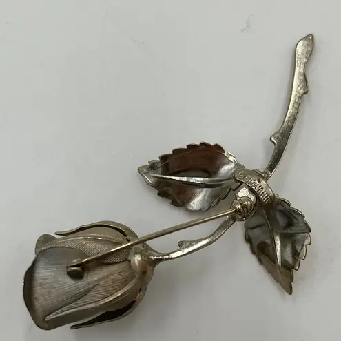 Giovanni Silver Toned Rose Bud Flower Brooch Pin