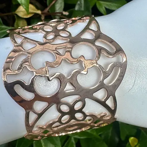 Lia Sophia gold tone cut out open cuff bracelet