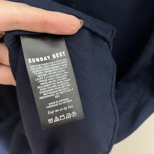 Aritzia  Sundays Best  Womens V-neck Tank Mini Dress Size Small Sleeveless Navy