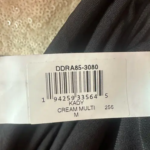 Dress the Population Kady Sequin Tiered Tulle Midi Dress – Cream Multi NWOT