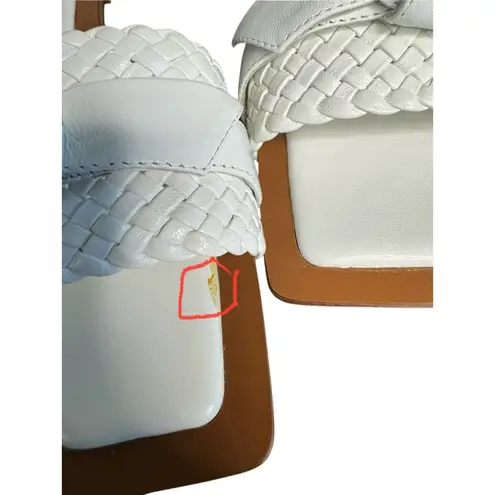 Alexandre Birman NIB Clarita Woven Leather Flat Sandals in White Size 39.5