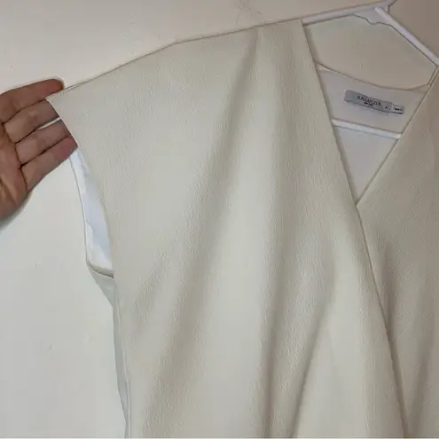 MM.LaFleur Antonia Draped Front Short Sleeve Top Eco Soft Weave Ivory Sz Small