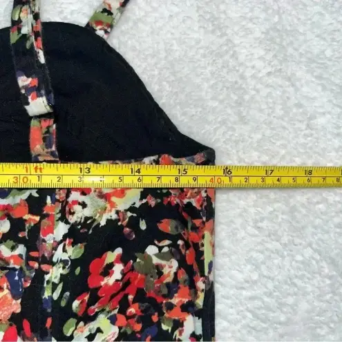 Allen B Floral Zip Bustier Corset Top Womens 10 Dark Romantic Coquette Y2K Indie Black