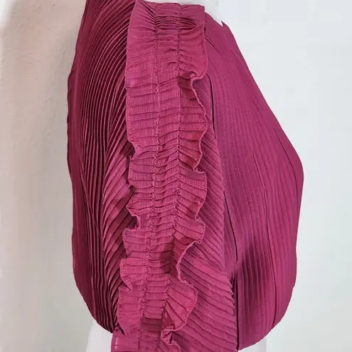 VICI  X Emily Travis Magenta Pleated Full Sleeve Crop Top Size Small