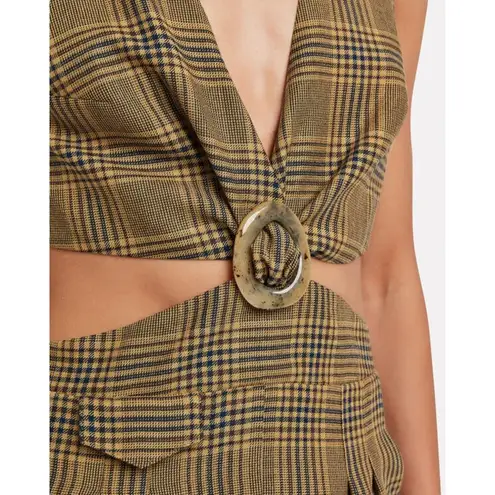 Nanushka Amor Summer Tweed Cut Out Brown Check V