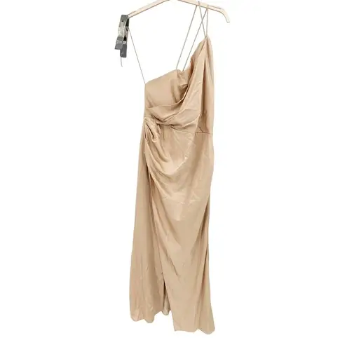Significant Other Gracie Beige One Shoulder Cocktail Formal Dress Size 10 Tan