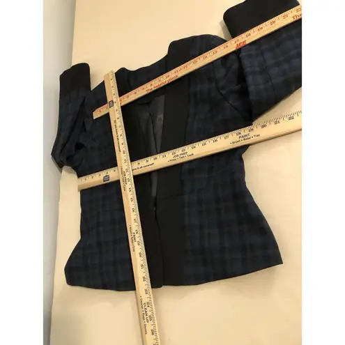 Wame Women Jacket 44 Academia Plaid Military Open Front Lined Contrasting Trim Size undefined