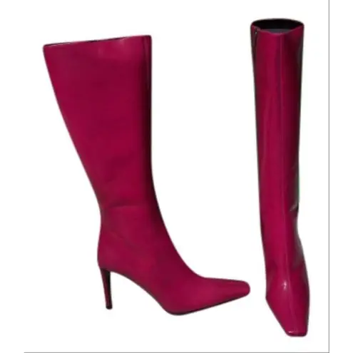 Donald Pliner Couture Pink Fuchsia Calf Leather Boot Full Side Zipper NWT $425 Size 7