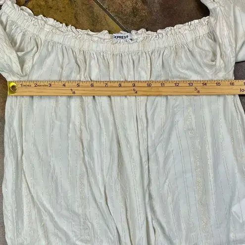 EXPRESS  Elastic Neck Off The Shoulders Bell Short Sleeve Blouse Large