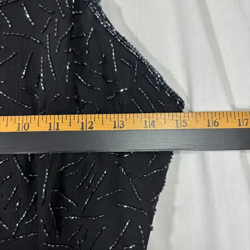 Sean Collection Sean Mehta Beaded Evening Gown Sz S Black 100% Silk Elegant Glam Holiday Gala