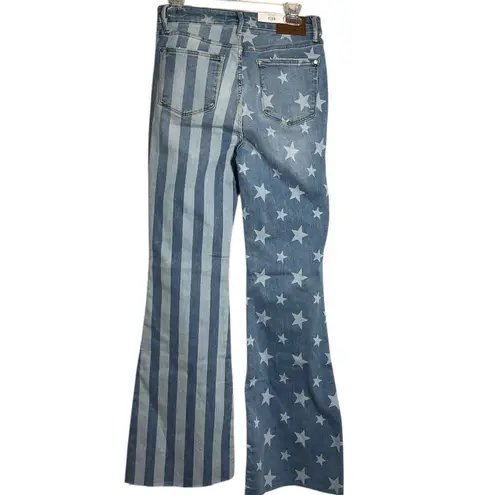 Judy Blue NWT The Americana Flare Jeans High Waist Patriotic Stars Stripes 7/28