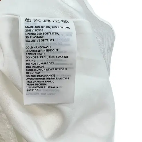 Bardot Teo Lace Mini Dress Halter Open Back White Size US 10