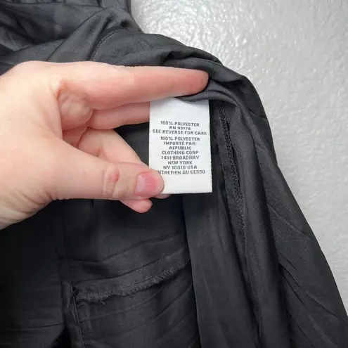 Magaschoni M Womens Black Pleated Boho Maxi Skirt Drawstring Stretch Waist XS