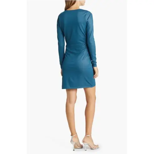 Fourteenth Place Paulette Metallic Long Sleeve Minidress Women's Large Blue NWOT