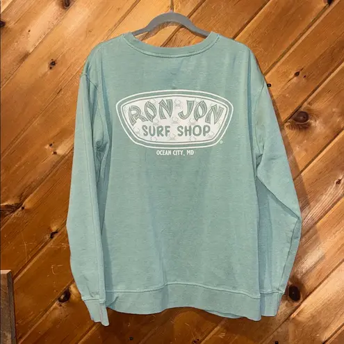 Ron Jon Surf Shop Panama City Beach FL Icon Badge Crew Neck Pullover Green Size XL