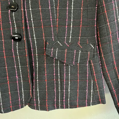 Requirements Vintage Blazer Black Tweed Pink, Red White Threads Single Breast 12