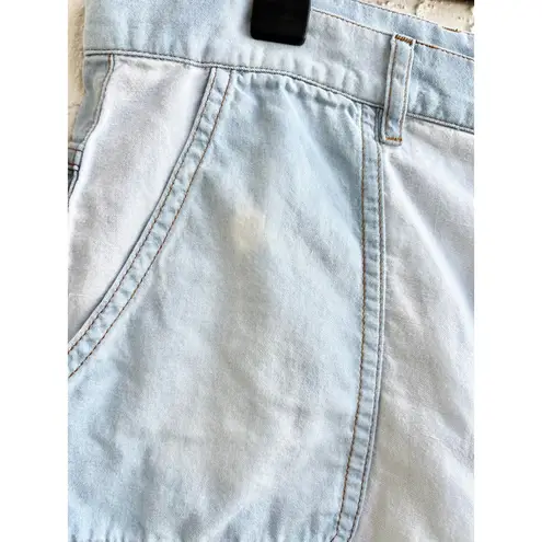 Isabel Marant Bleach Dye Boyfriend Jeans Denim Short Blue Women's FR 42 / US 10