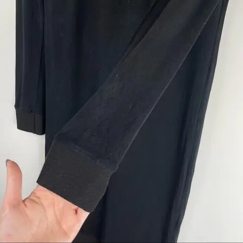 Ermanna Designer Knit Long Sleeve Dress Mother of Pearl Button Back Sz Small Black