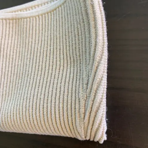 Babaton  Beige Ribbed Knit Tube Top Bandeau M Neutral Basic Capule Layering