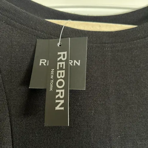 NWT Reborn Women’s Black Hi Low Hem Top Peplum Blouse Shirt Dress Sz Large