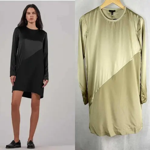 ATM Silk Long Sleeve Mini Dress Soft Army Size Small