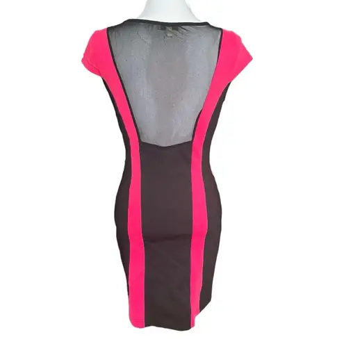 Nicki Minaj NWT Pink and Black Fitted Dress Sheer Back Size Junior M