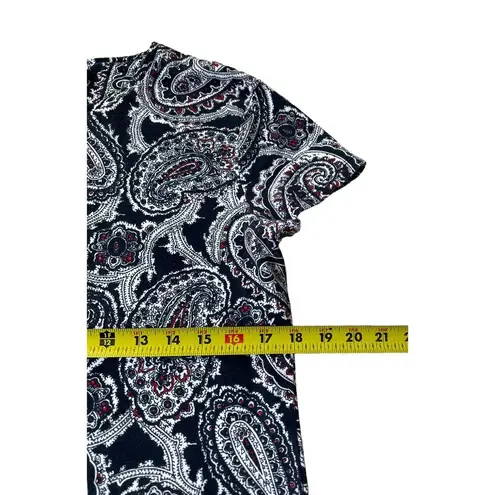 Jones New York  Blue Paisley Short Sleeve Shirt Women's Size XL | 44-24