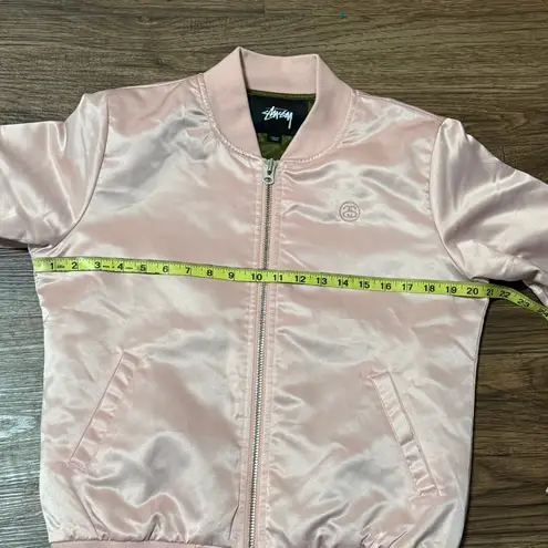 Stüssy Stussy Women's Union Bomber Zip Up Jacket Light Pink Size Small