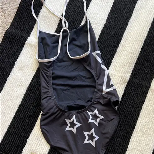 Women’s Black and Gray One Piece Swimsuit Set