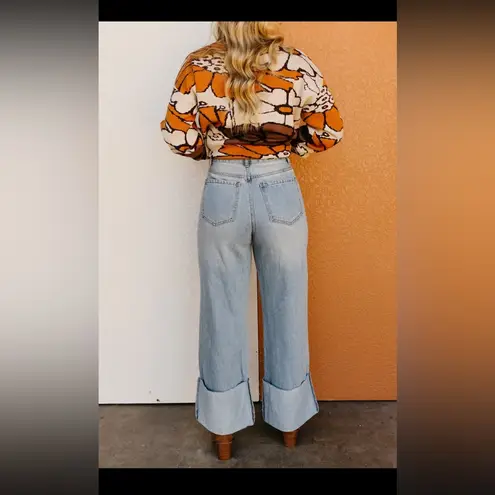 Mod Boutique Light Blue High-Waisted Wide Leg Jeans Women Jeans