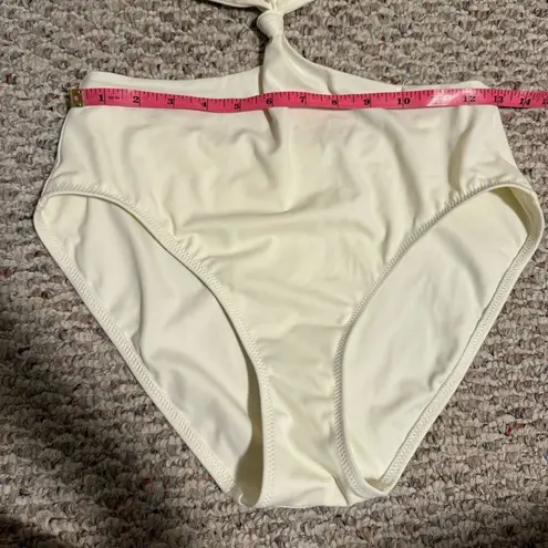 Solid & Striped Bailey Knotted Cutout One Piece Swimsuit Cream/White- Size Large