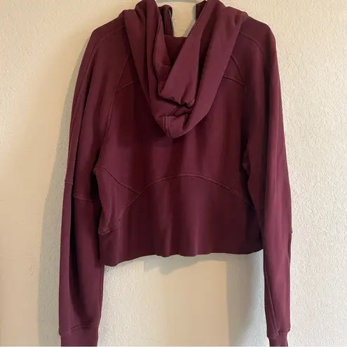 Lululemon  Scuba 1/2 Zip Cropped Hoodie Sweatshirt Womens M/L Maroon