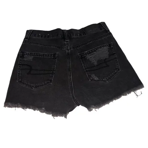 American Eagle Mom Short Size 00 Distressed Black Boho Grunge Festival High Rise