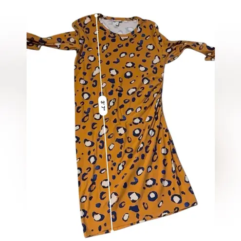 3.1 Phillip Lim x Target Long Sleeve Ruched Cheetah Print Knee Length Dress XL Orange