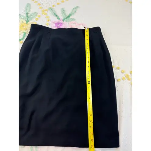 Kasper For ASL Black Double Breasted Blazer Skirt Suit Set Size 10