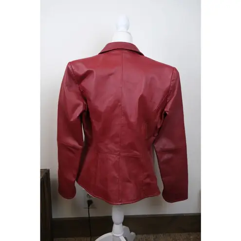 Shape FX Vintage Red Leather Motorcycle Fashion Western Jacket Womens 8 (S/M)