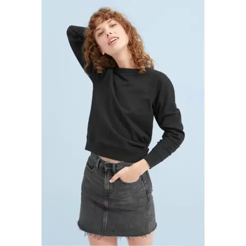 Everlane  Raw Hem The Denim Skirt in Washed Black