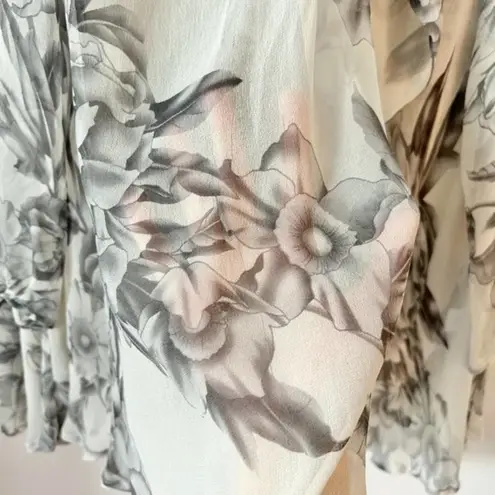Zimmermann 100% Silk Floral Sheer Flowy Ruffle Blouse Size 1