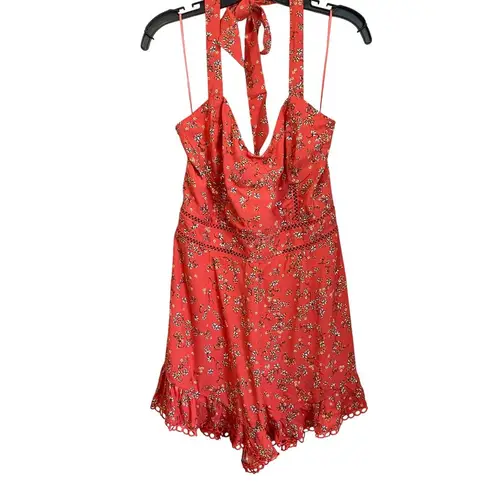 Lost + Wander Everyday Adventures Coral Floral Smocked Romper Size L NWT