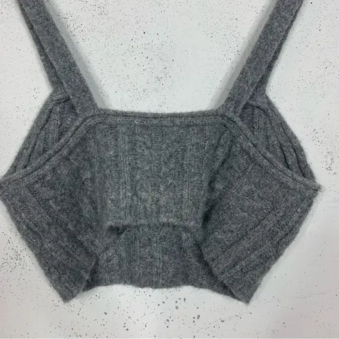 Free People  Cable Knit Sun Keeper Heather Gray Crop Top