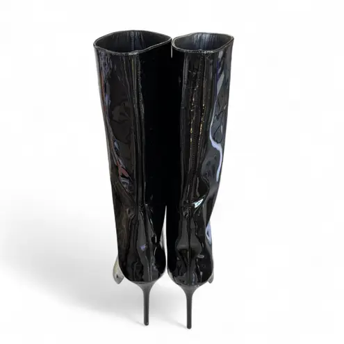 Amina Muaddi NEW Fiona 95mm Patent Leather Boots